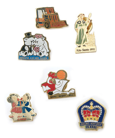 Pins de latón esmaltados a color