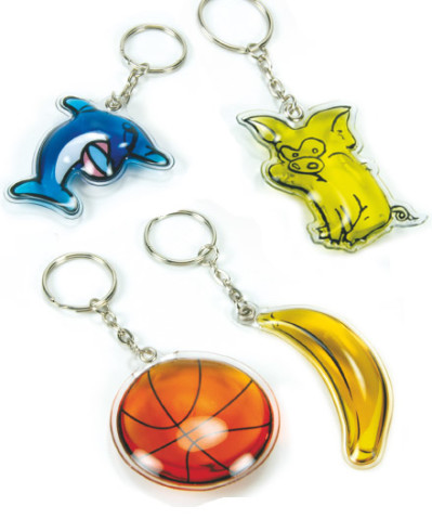 Llaveros con líquido