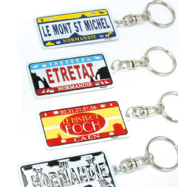 Llaveros tipo placa matrícula