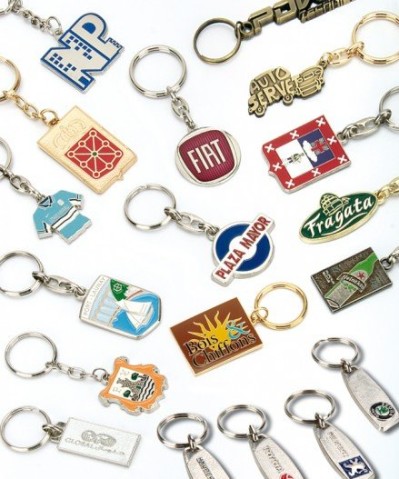 Metal keyrings, enameled