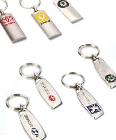 Metal keyrings, car brands