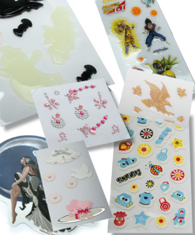 Special stickers, puffy