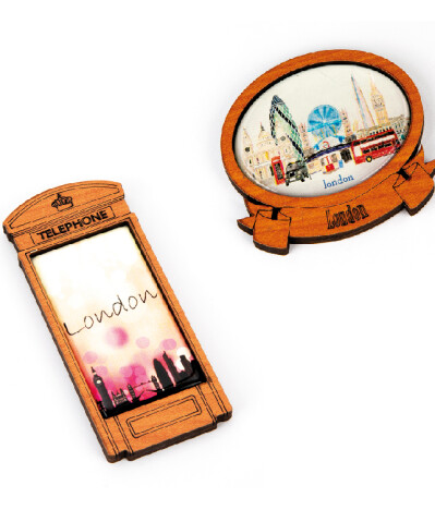 Imanes de madera con adhesivo resinado